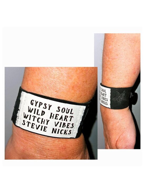 Hand Crafted Jewelry - Stevie Nicks Wild Heart Black Leather Cuff Bracelet Hippie Gypsy Soul Jewelry